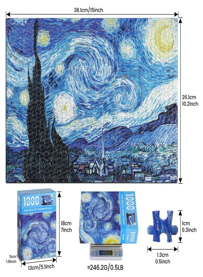 YOGEON Starry Night Puzzle 1000 Pieces Van Gogh Mini Puzzle for Adults Artwork Jigsaw Puzzle Family Game (Starry Night) - Image 5